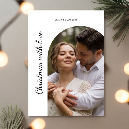 Cartes Pour Fêtes Annuelles Christmas With Love Personalized Couple Card