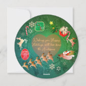 Cartes Pour Fêtes Annuelles Christmas Wreath + Photo Flat Holiday Card (Dos)