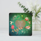 Cartes Pour Fêtes Annuelles Christmas Wreath + Photo Flat Holiday Card (Debout devant)