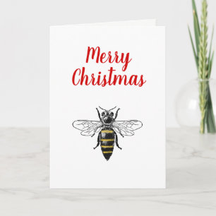 Cartes Pour Fêtes Annuelles Christmas Xmas Heraldic Vintage Bee #2 Color