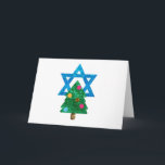 Cartes Pour Fêtes Annuelles christmukkah hanoukka<br><div class="desc">noël,  "étoile de david",  "arbre de Noël",  noël,  Noël,  Noël,  "Noël laid",  interconfessionnel,  "inter foi",  chrétien,  christian,  chrismukkah,  hanoukka,  chanukkah parties scintillant,  paillettes,  juif,  jours fériés,  juif,  bleu rose néon blanc blanc</div>