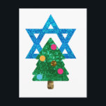 Cartes Pour Fêtes Annuelles christmukkah hanoukka<br><div class="desc">noël,  "étoile de david",  "arbre de Noël",  noël,  Noël,  Noël,  "Noël laid",  interconfessionnel,  "inter foi",  chrétien,  christian,  chrismukkah,  hanoukka,  chanukkah parties scintillant,  paillettes,  juif,  jours fériés,  juif,  bleu rose néon blanc blanc</div>