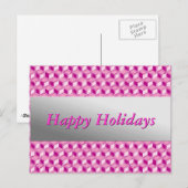 Cartes Pour Fêtes Annuelles Chrome 3-d boîtes - fuchsia rose (Devant / Derrière)