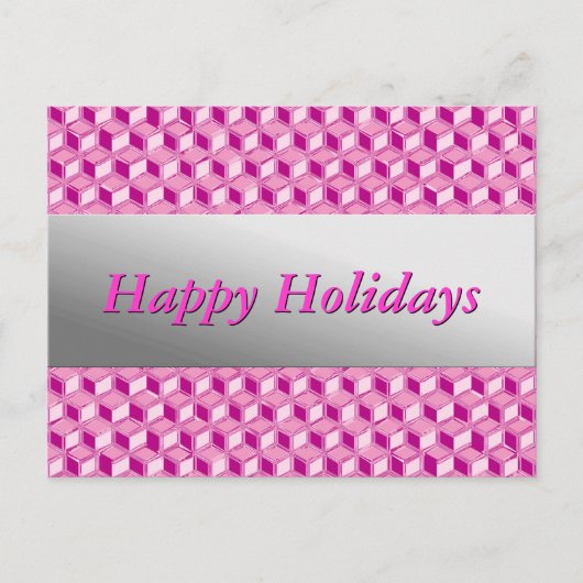 Cartes Pour Fêtes Annuelles Chrome 3-d boîtes - fuchsia rose (Devant)
