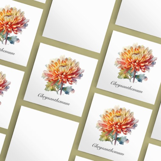 Cartes Pour Fêtes Annuelles Chrysanthème de la récolte d'or, sur mesure