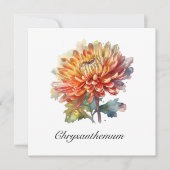Cartes Pour Fêtes Annuelles Chrysanthème de la récolte d'or, sur mesure (Devant)