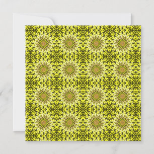 Cartes Pour Fêtes Annuelles Chrysanthème jaune Motif Floral Abstrait