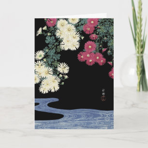 Cartes Pour Fêtes Annuelles Chrysanthèmes, Eau courante, Floral japonais