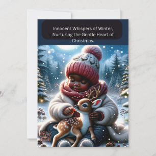 Cartes Pour Fêtes Annuelles Chuchotements Innocents d'Hiver, Nourrissant la Do