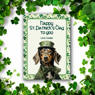 Cartes Pour Fêtes Annuelles Chuck Hound : Saint Patrick's Hunting Dog