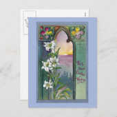 Cartes Pour Fêtes Annuelles Church Window, Quatrefoils et Easter Lily (Devant / Derrière)