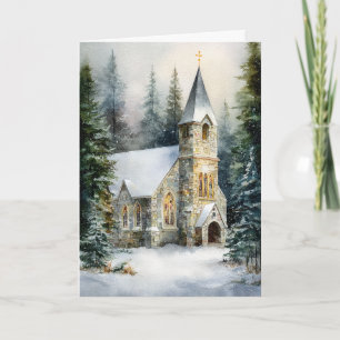 Cartes Pour Fêtes Annuelles Chute de neige de Noël à la chapelle de Noël