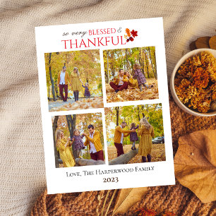 Cartes Pour Fêtes Annuelles Chute moderne Thanksgiving Photo de famille Collag