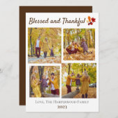 Cartes Pour Fêtes Annuelles Chute moderne Thanksgiving Photo de famille Collag (Devant / Derrière)