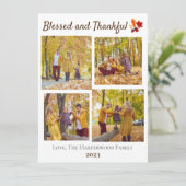 Cartes Pour Fêtes Annuelles Chute moderne Thanksgiving Photo de famille Collag (Debout devant)