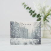 Cartes Pour Fêtes Annuelles Chutes de neige dans la forêt d'hiver (Debout devant)