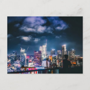 Cartes Pour Fêtes Annuelles Ciel nocturne de Los Angeles Skyline