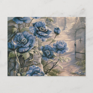 Cartes Pour Fêtes Annuelles Cimetière Blue Floral Belle Halloween