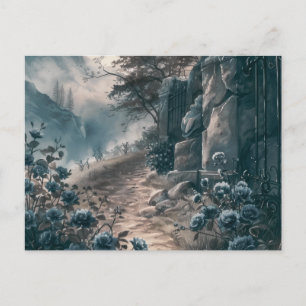 Cartes Pour Fêtes Annuelles Cimetière Blue Floral Belle Halloween