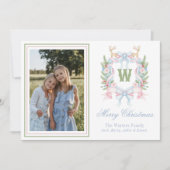 Cartes Pour Fêtes Annuelles Cimetière de Monogramme de Noël des papillons Prep (Devant)