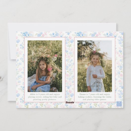 Cartes Pour Fêtes Annuelles Cimetière de Monogramme de Noël des papillons Prep (Dos)