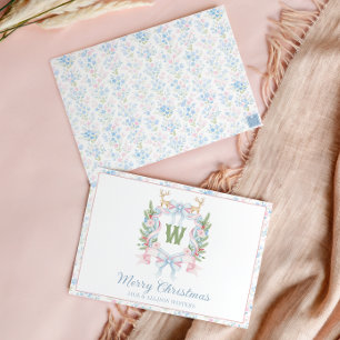 Cartes Pour Fêtes Annuelles Cimetière de Monogramme de Noël des papillons Prep