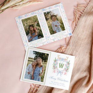 Cartes Pour Fêtes Annuelles Cimetière de Monogramme de Noël des papillons Prep