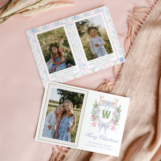 Cartes Pour Fêtes Annuelles Cimetière de Monogramme de Noël des papillons Prep