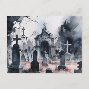 Cartes Pour Fêtes Annuelles Cimetière déplaisant et Beau Grey Halloween