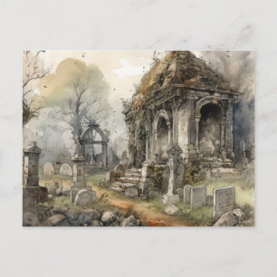 Cartes Pour Fêtes Annuelles Cimetière déplaisant et Beau Grey Halloween