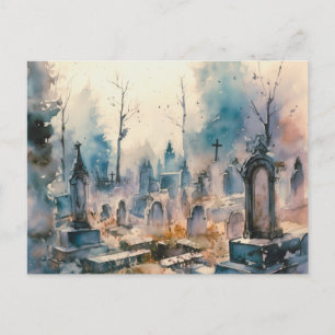 Cartes Pour Fêtes Annuelles Cimetière déplaisant et Beau Grey Halloween