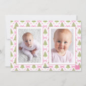 Cartes Pour Fêtes Annuelles Cimetière rose Arbre de Noël Monogramme Crest (Dos)