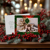 Cartes Pour Fêtes Annuelles Cimier classique Noël Rouge Vert Plaid Photo