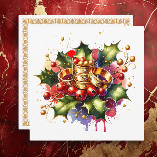 Cartes Pour Fêtes Annuelles Cinq anneaux d'or   Douze jours de Noël