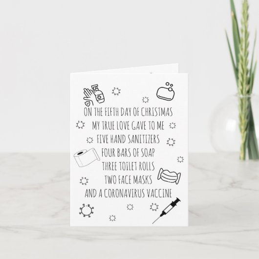 Cartes Pour Fêtes Annuelles Cinq Jours de Noël Covid Drôle (Devant)