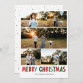 Cartes Pour Fêtes Annuelles Cinq photos modernes Joyeux Noël Design (Devant / Derrière)