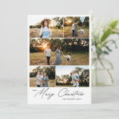 Cartes Pour Fêtes Annuelles Cinq photos modernes Joyeux Noël Design (Debout devant)