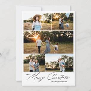 Cartes Pour Fêtes Annuelles Cinq photos modernes Joyeux Noël Design