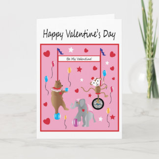 Cartes Pour Fêtes Annuelles Circus Valentine's Day Wish For Children