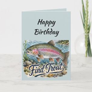 Cartes Pour Fêtes Annuelles Citation Amusante Poisson d'anniversaire Cherchez