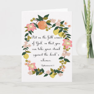 Cartes Pour Fêtes Annuelles Citation chrétienne Art - Ephésiens 6:11