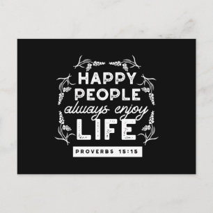 Cartes Pour Fêtes Annuelles Citation chrétienne inspirante de Proverbes 15:15