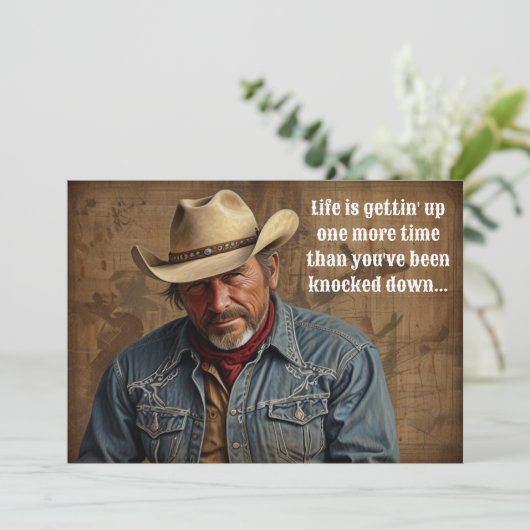 Cartes Pour Fêtes Annuelles Citation Cowboy de Life Farmer Rancher Pays Ouest (Debout devant)