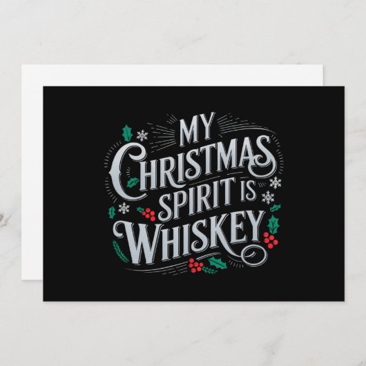 Cartes Pour Fêtes Annuelles Citation de buveur amateurs de whisky à Noël (Devant / Derrière)