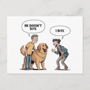 Cartes Pour Fêtes Annuelles Citation de chien drôle dessin animé Je mords humo