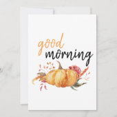 Cartes Pour Fêtes Annuelles Citation de Citrouille de Good Morning Modern (Devant)