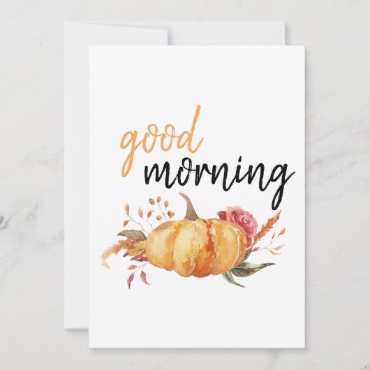 Cartes Pour Fêtes Annuelles Citation de Citrouille de Good Morning Modern (Devant)