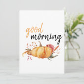Cartes Pour Fêtes Annuelles Citation de Citrouille de Good Morning Modern (Debout devant)