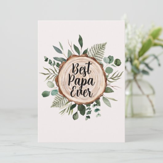 Cartes Pour Fêtes Annuelles Citation de fête des pères personnalisée en bois r (Debout devant)