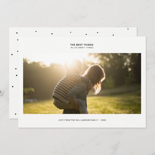 Cartes Pour Fêtes Annuelles Citation de gratitude moderne | Photo Holiday Dots (Devant / Derrière)